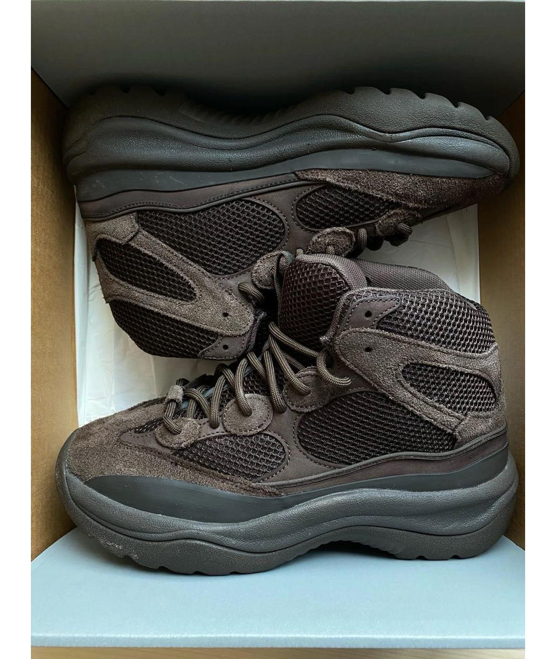 ADIDAS YEEZY Черные замшевые высокие кроссовки / кеды, фото 2