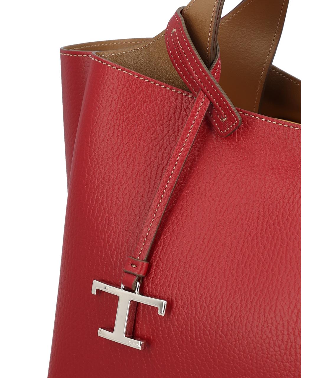 TOD'S Красная кожаная сумка через плечо, фото 3
