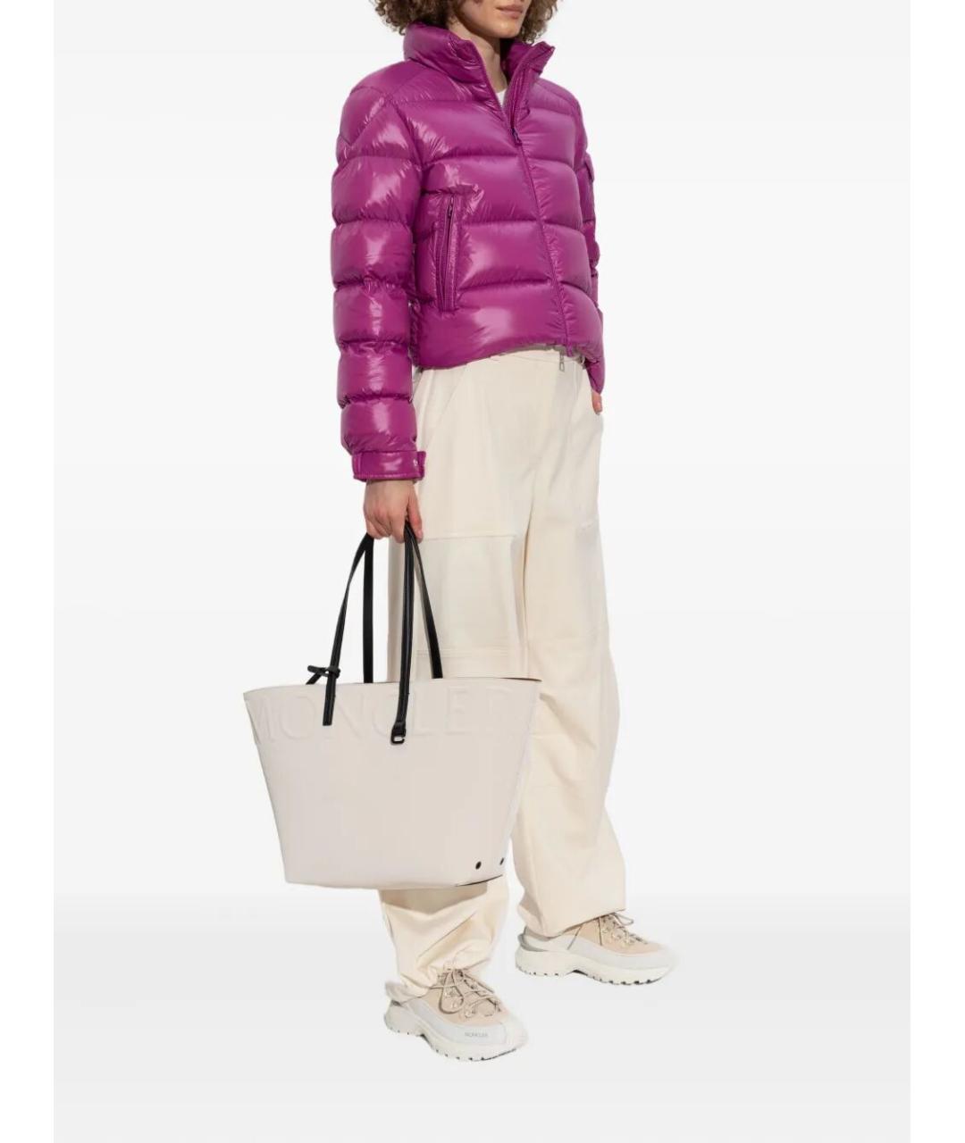 MONCLER Фуксия полиамидовый пуховик, фото 2