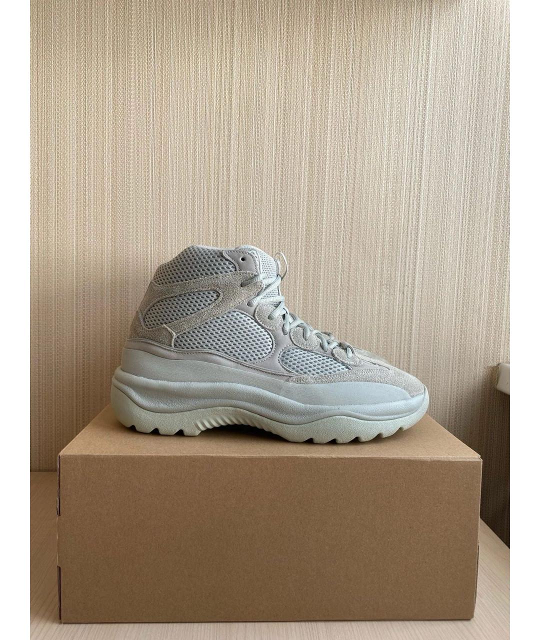ADIDAS YEEZY Серые замшевые высокие кроссовки / кеды, фото 2