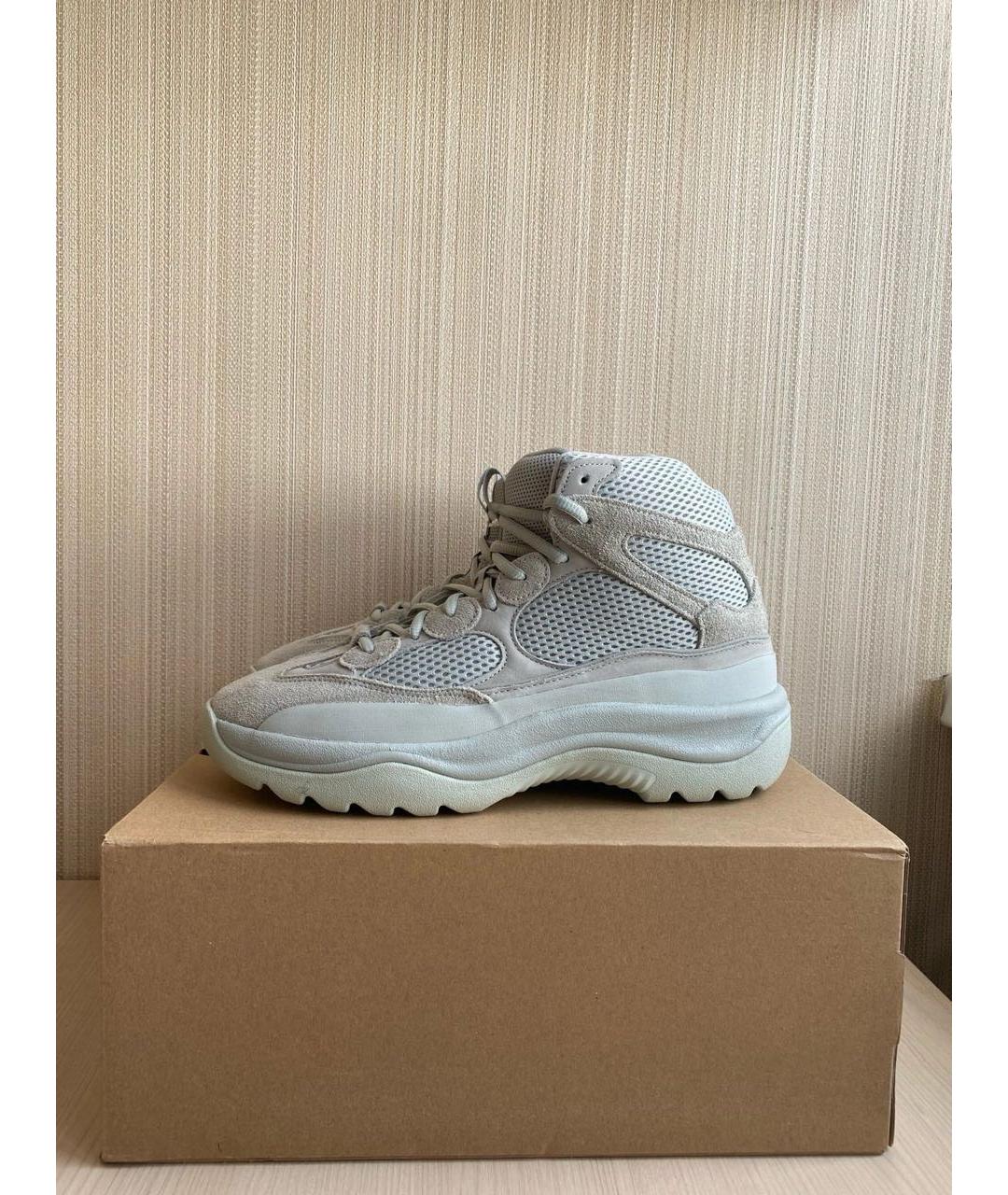 ADIDAS YEEZY Серые замшевые высокие кроссовки / кеды, фото 3