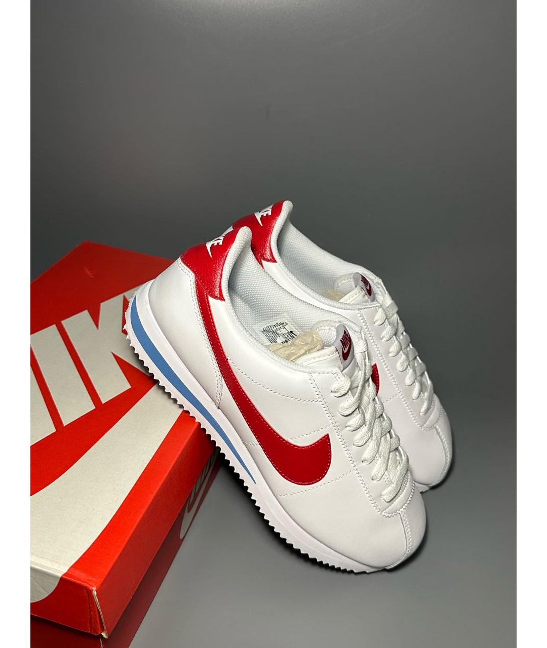 NIKE Белые кожаные низкие кроссовки / кеды, фото 5