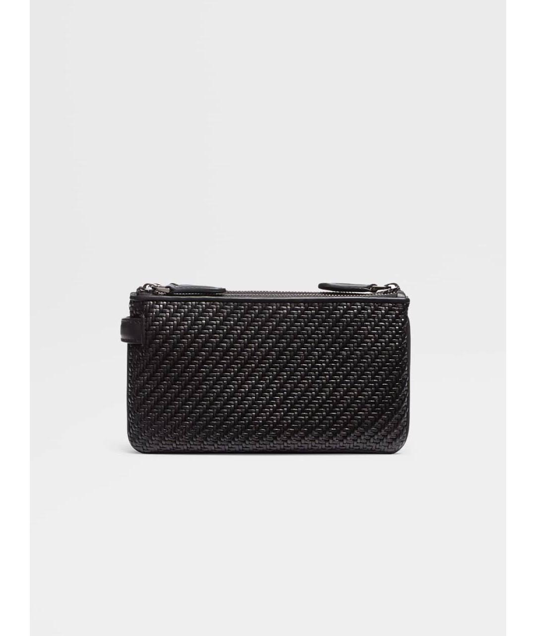 ZEGNA Черный кожаный кошелек, фото 2