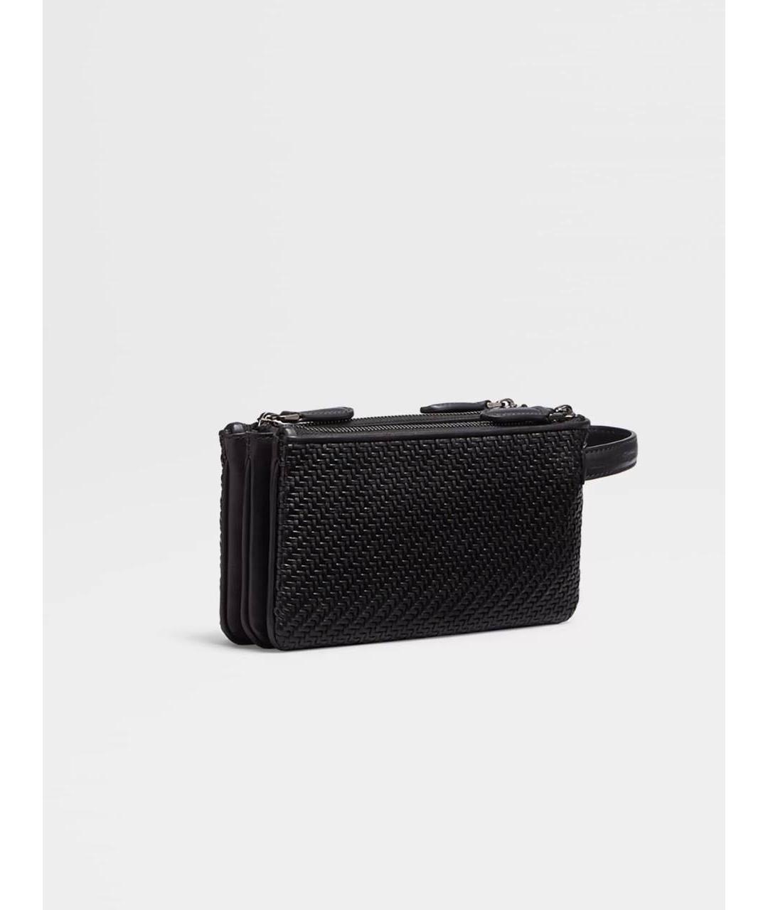 ZEGNA Черный кожаный кошелек, фото 7