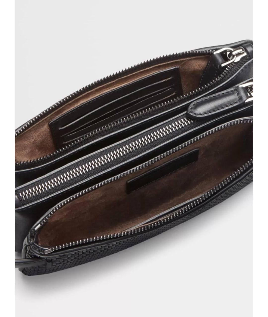 ZEGNA Черный кожаный кошелек, фото 3