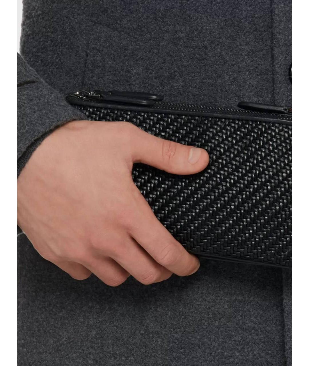 ZEGNA Черный кожаный кошелек, фото 4