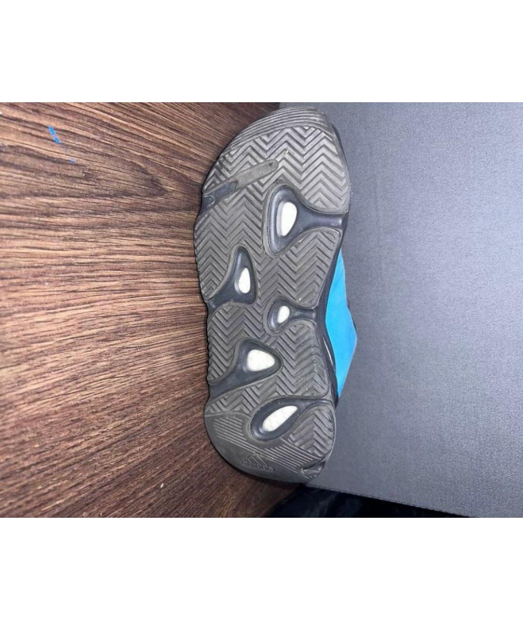 ADIDAS YEEZY Синие текстильные низкие кроссовки / кеды, фото 6