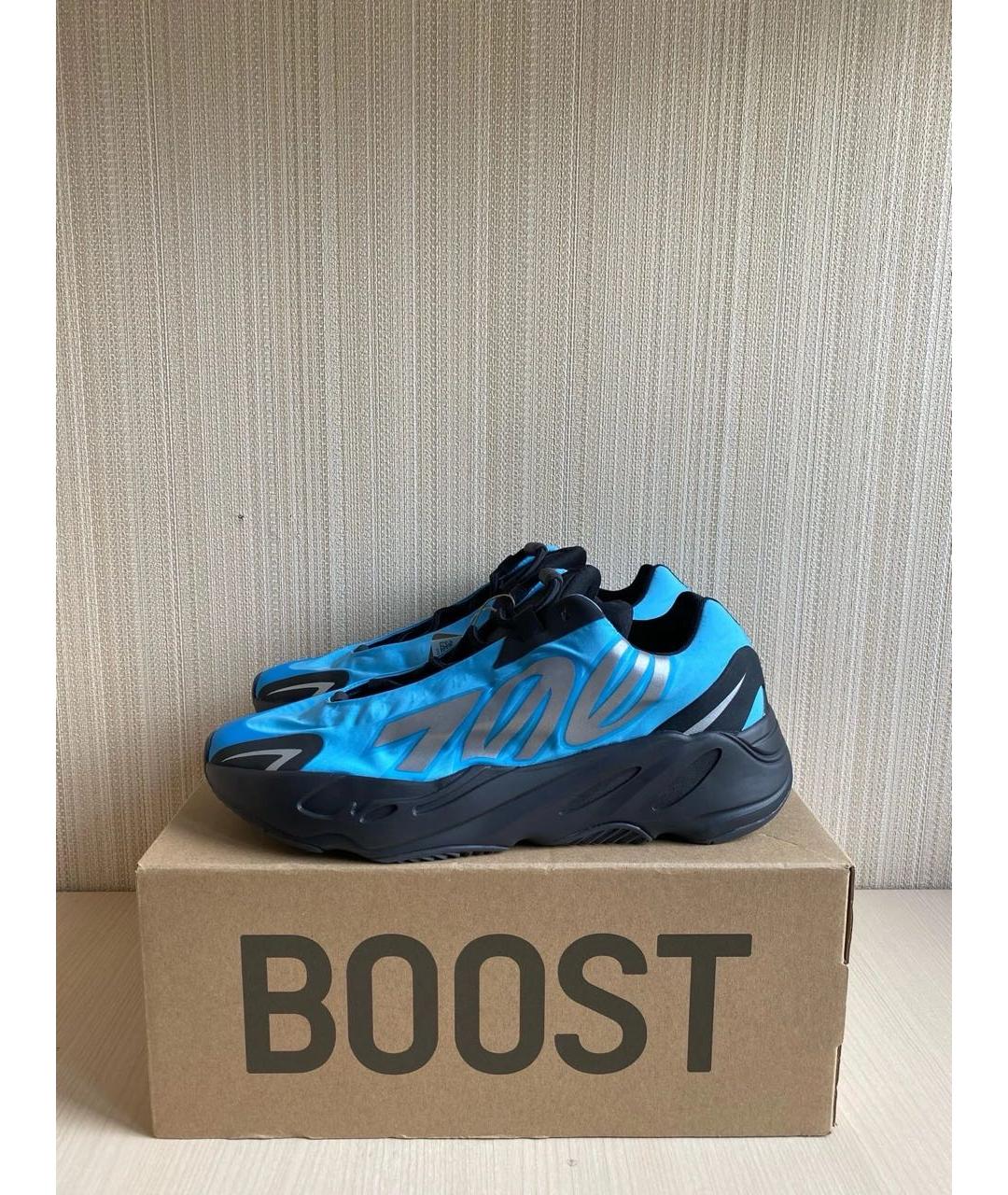 ADIDAS YEEZY Синие текстильные низкие кроссовки / кеды, фото 5