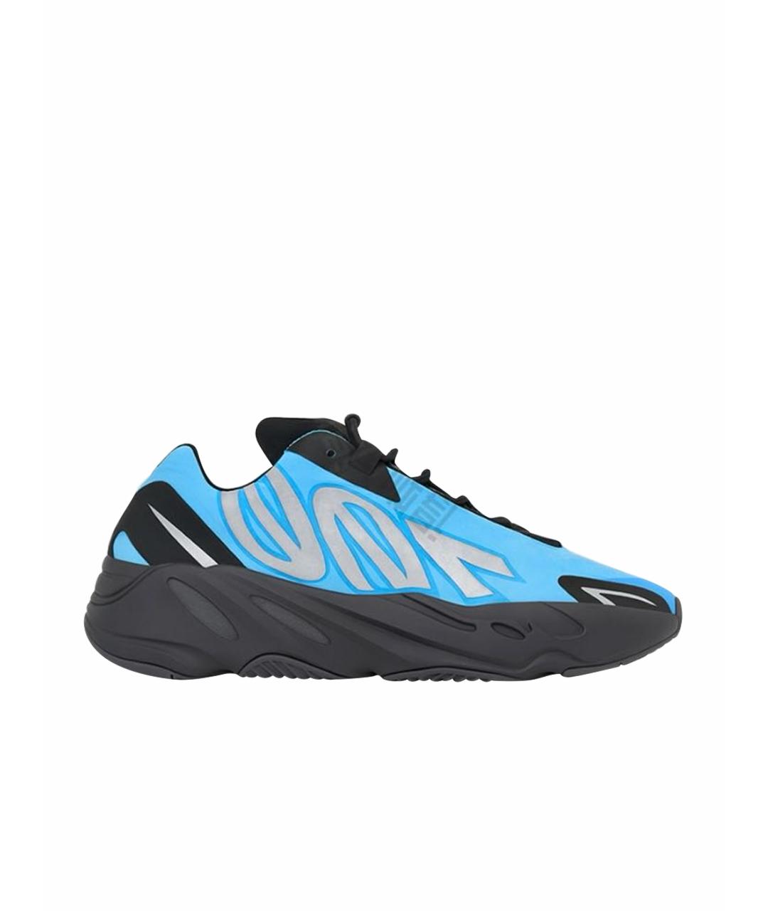 ADIDAS YEEZY Синие текстильные низкие кроссовки / кеды, фото 1