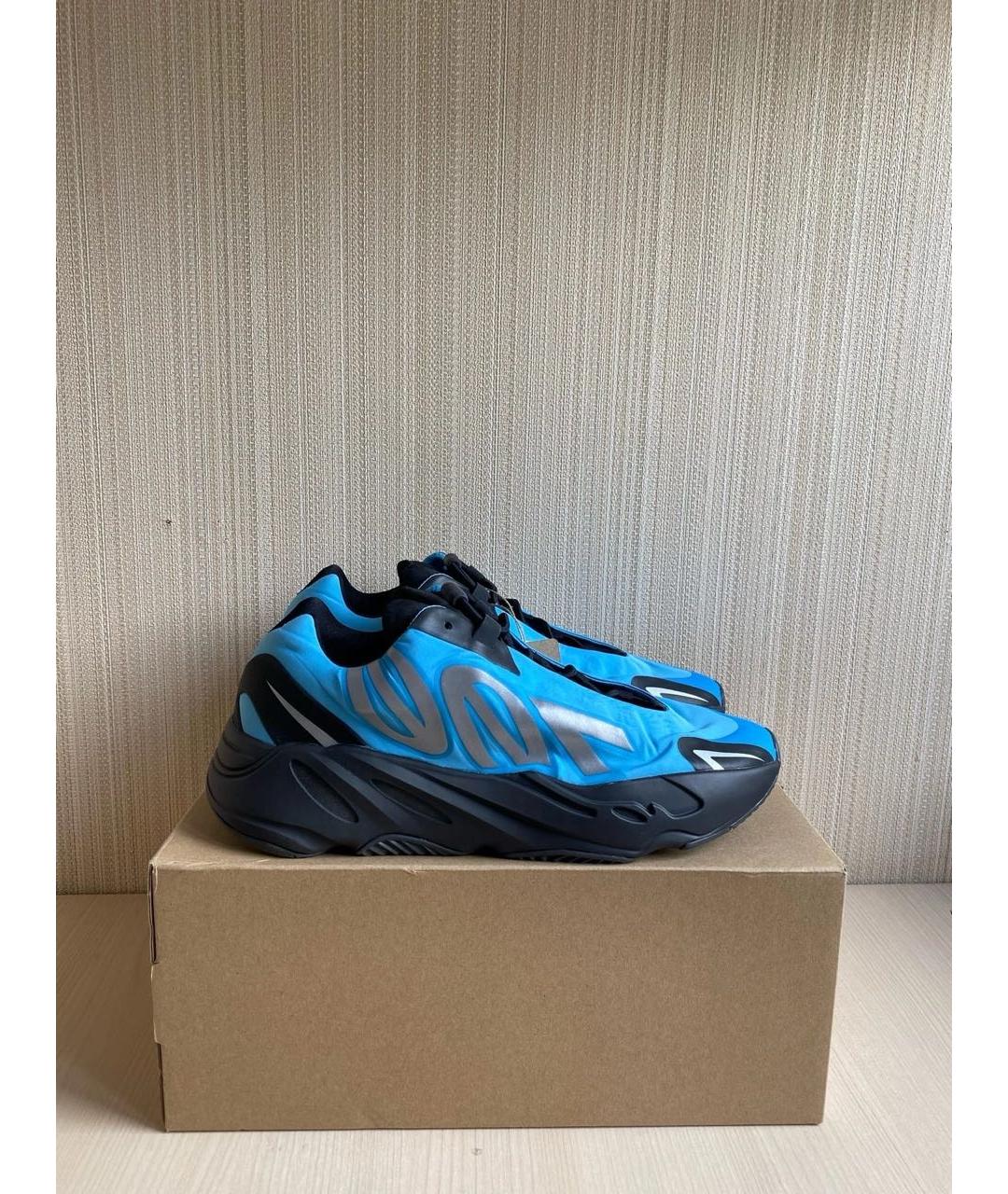 ADIDAS YEEZY Синие текстильные низкие кроссовки / кеды, фото 4