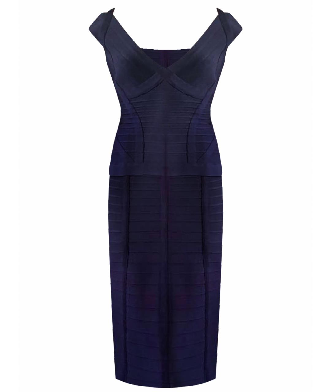 HERVE LEGER Темно-синий вискозный костюм с юбками, фото 1