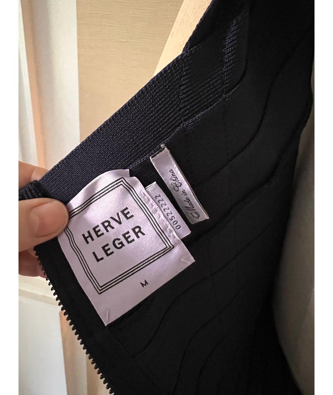 HERVE LEGER Темно-синий вискозный костюм с юбками, фото 4