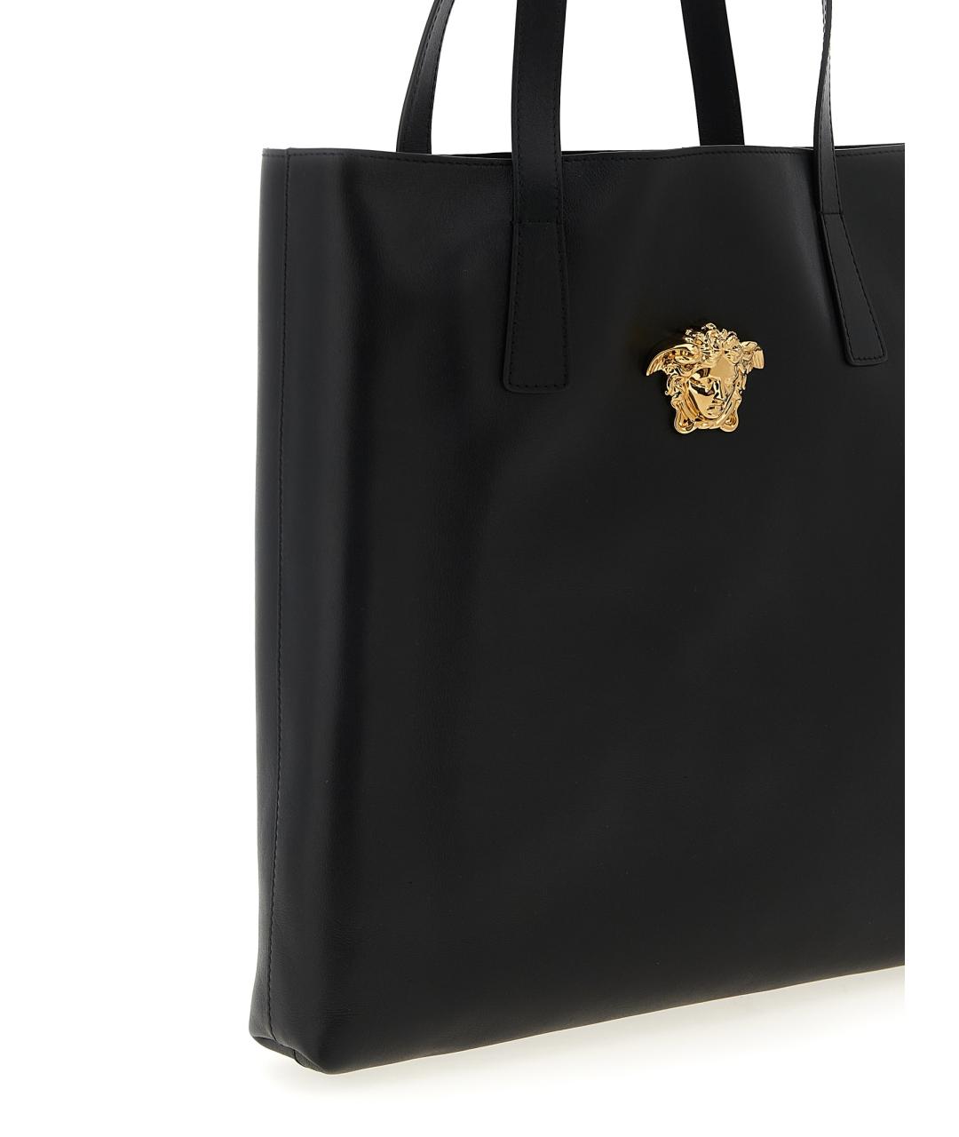 VERSACE Черная кожаная сумка тоут, фото 3