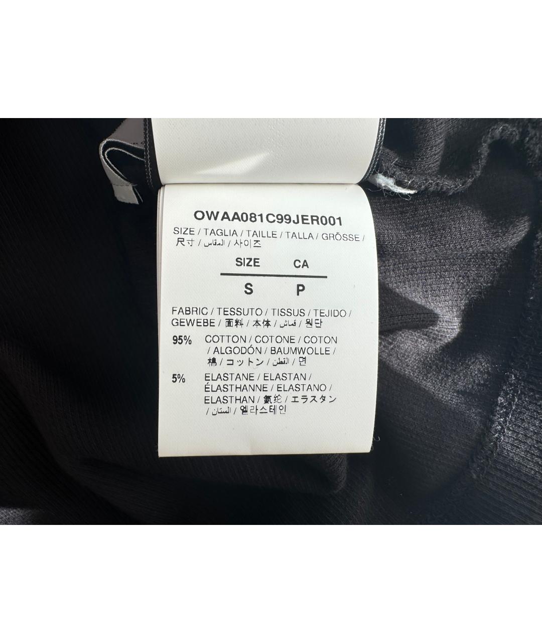 OFF-WHITE Черная хлопковая футболка, фото 8