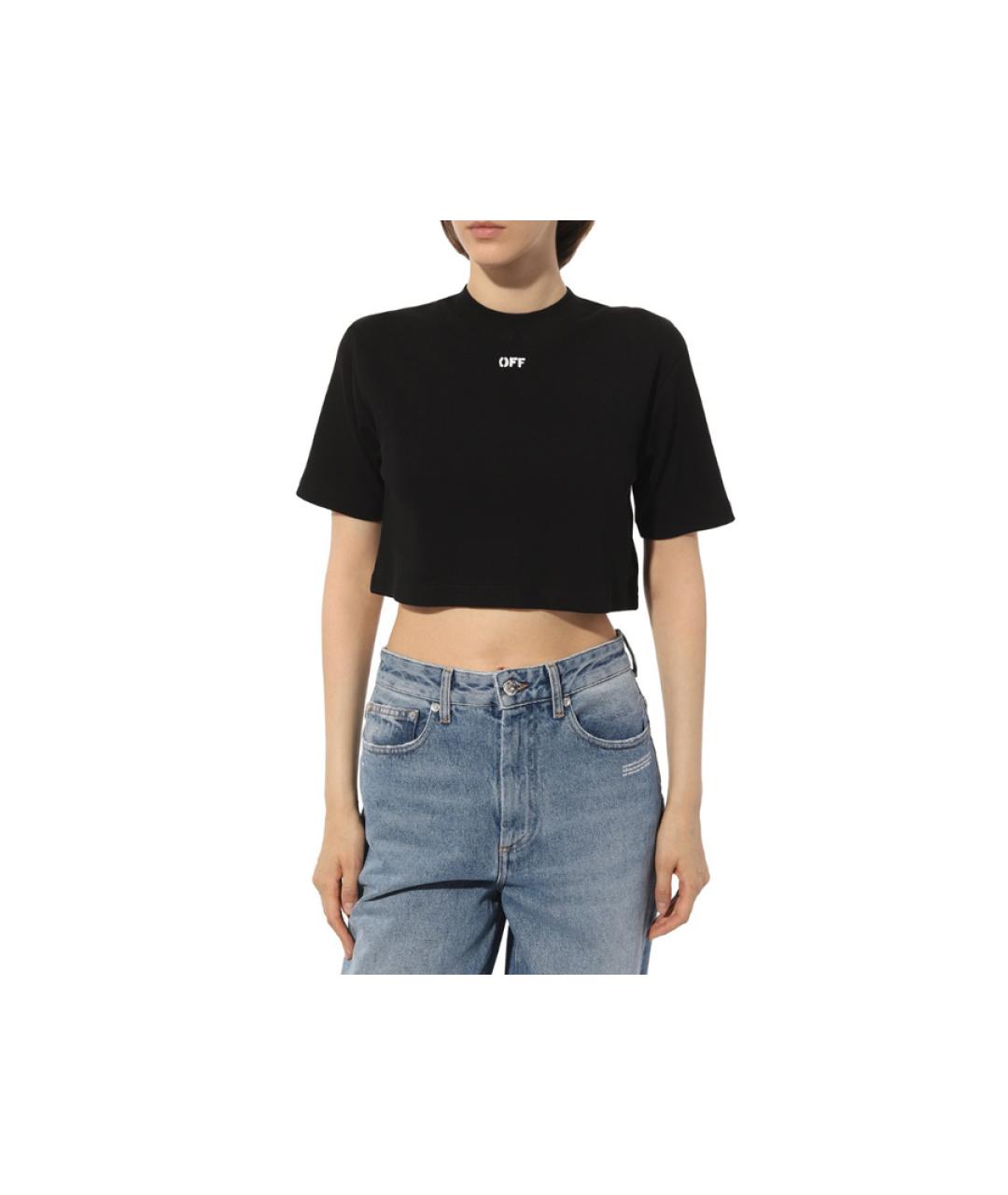 OFF-WHITE Черная хлопковая футболка, фото 2