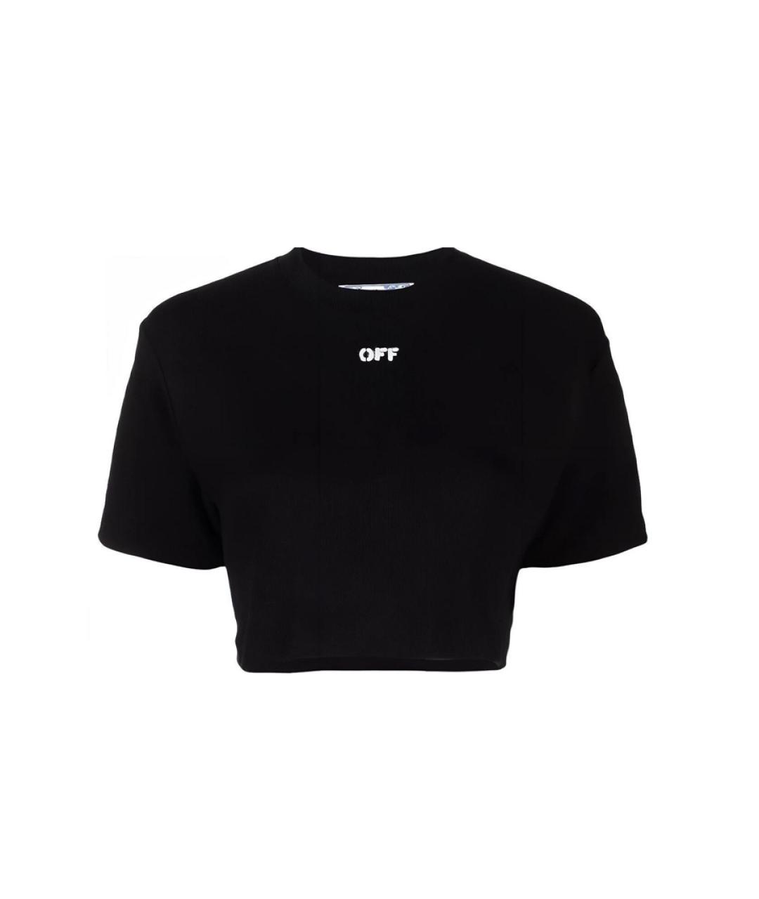 OFF-WHITE Черная хлопковая футболка, фото 1