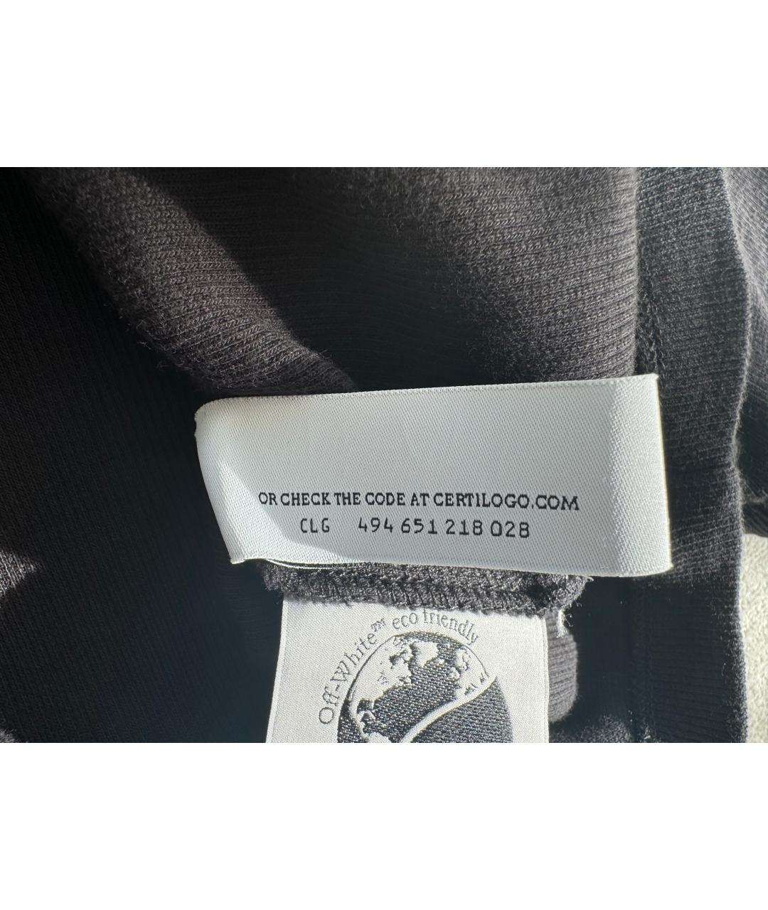 OFF-WHITE Черная хлопковая футболка, фото 7