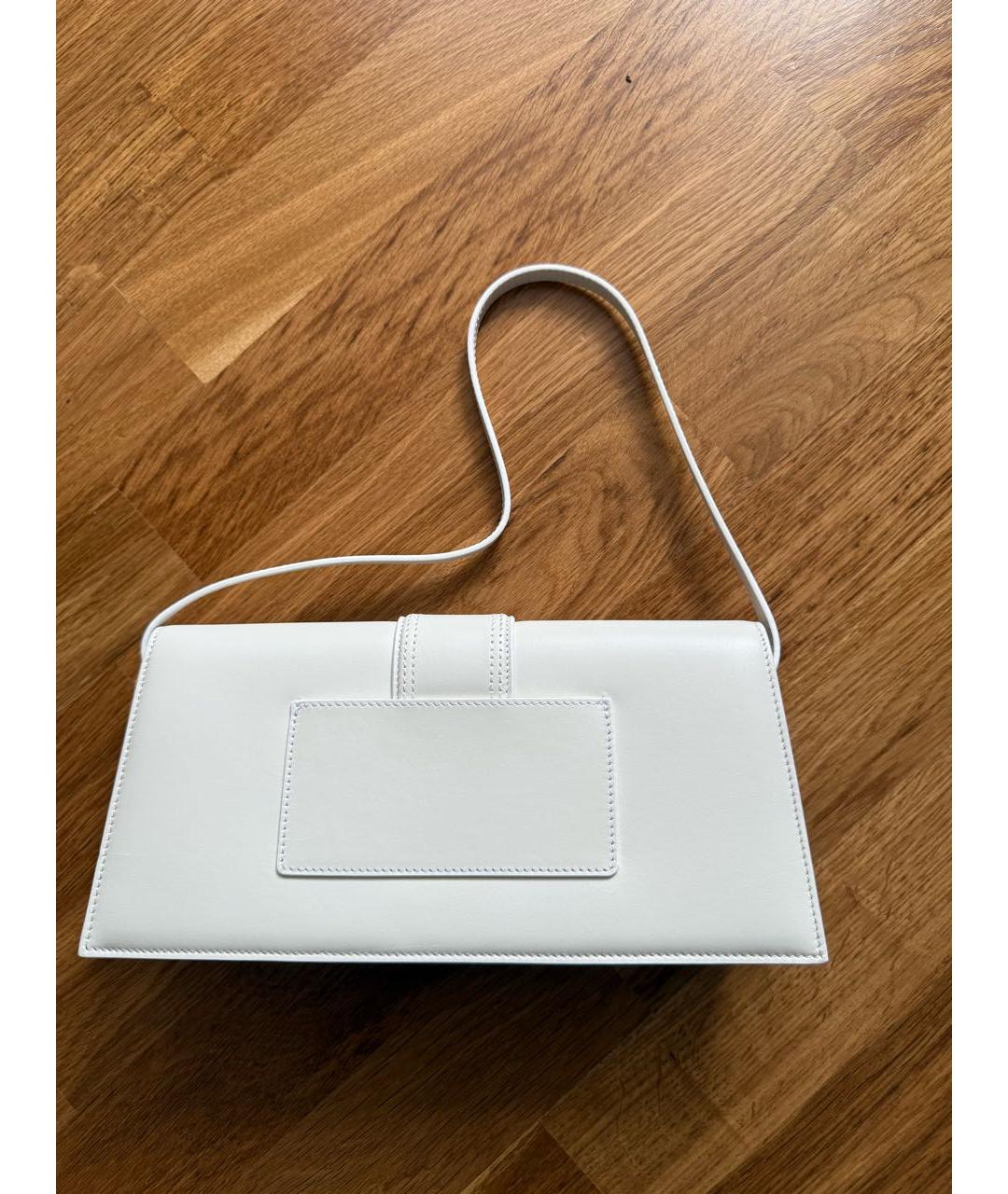 JACQUEMUS Белая кожаная сумка через плечо, фото 2