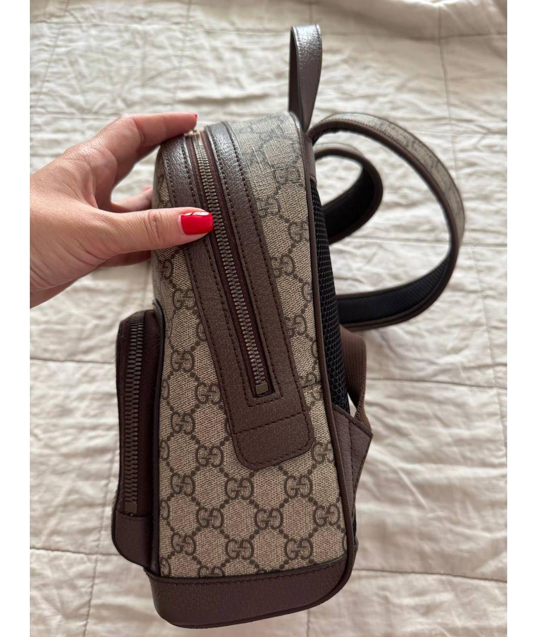 GUCCI Бежевый тканевый рюкзак, фото 3