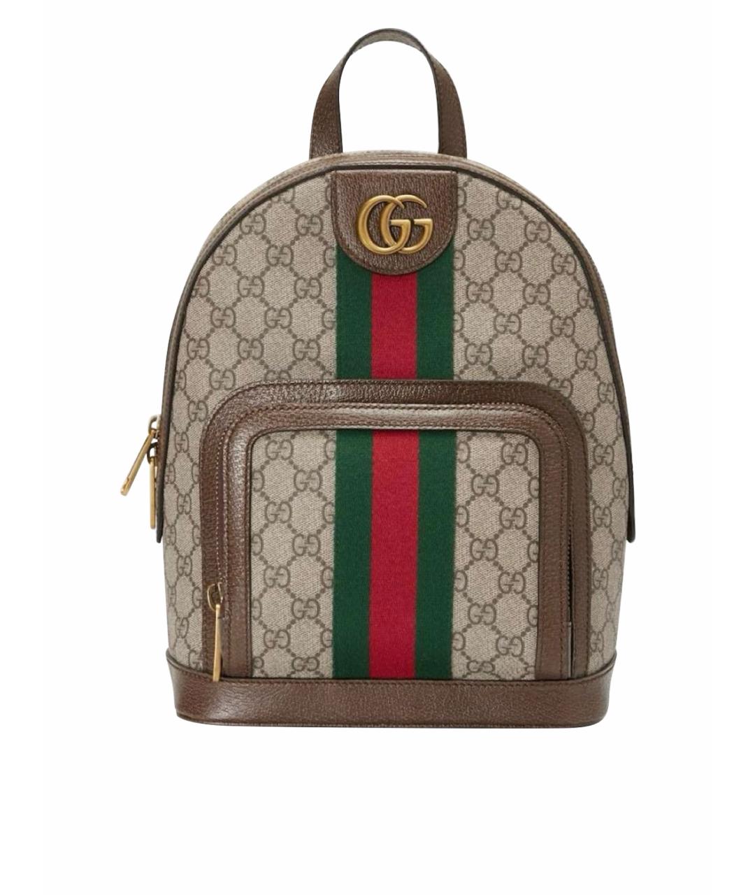 GUCCI Бежевый тканевый рюкзак, фото 1