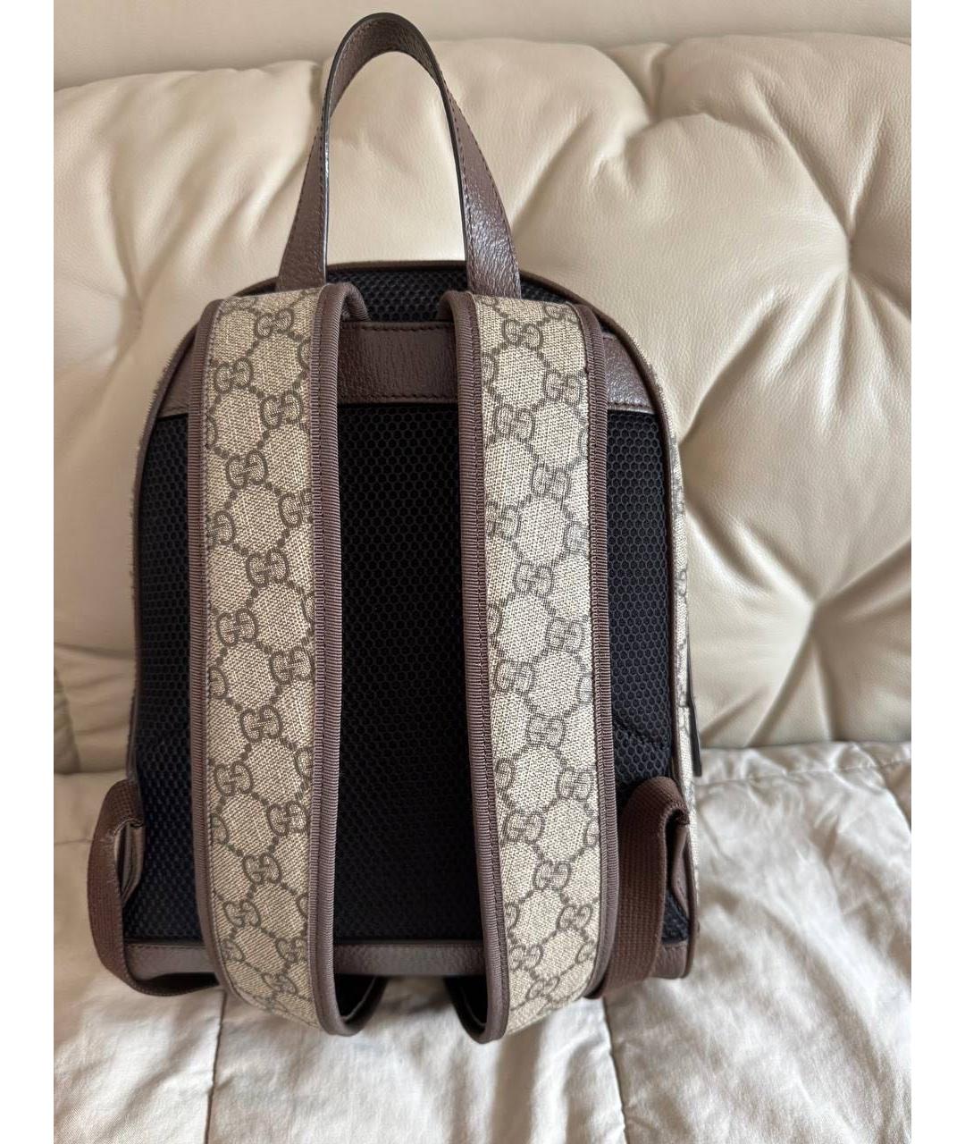 GUCCI Бежевый тканевый рюкзак, фото 4