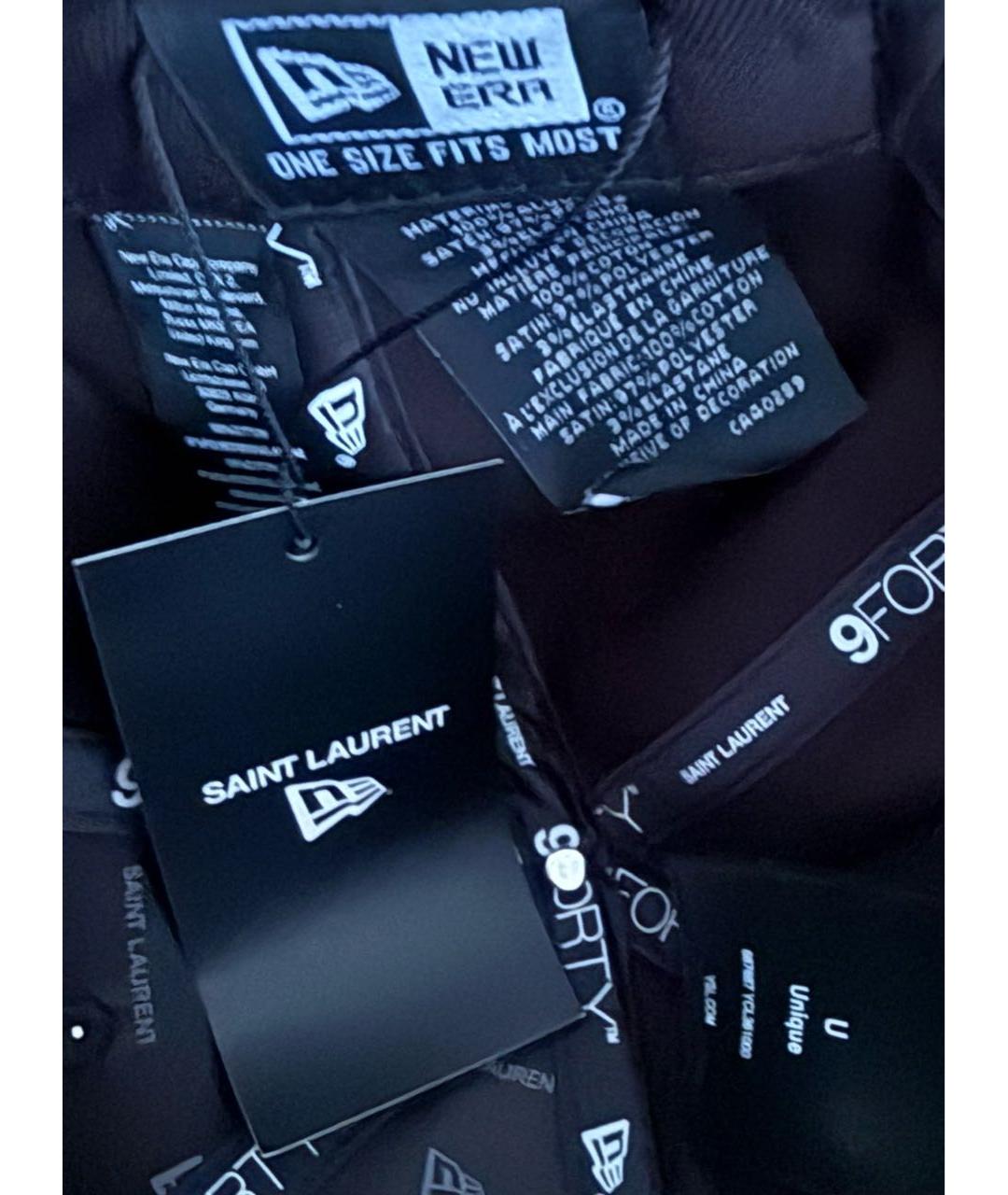 SAINT LAURENT Черная хлопковая кепка, фото 4