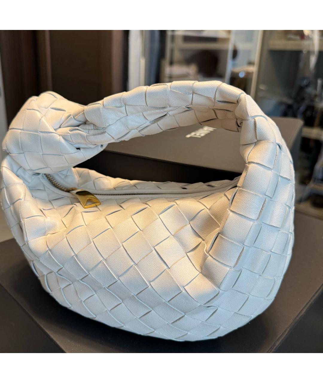 BOTTEGA VENETA Белая кожаная сумка тоут, фото 2
