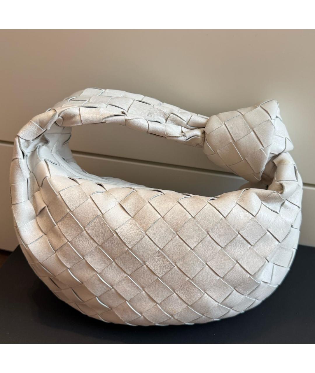BOTTEGA VENETA Белая кожаная сумка тоут, фото 3