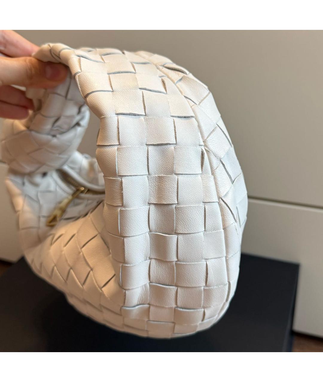 BOTTEGA VENETA Белая кожаная сумка тоут, фото 5