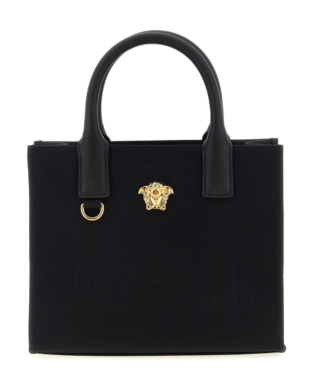 VERSACE Черная хлопковая сумка тоут, фото 1