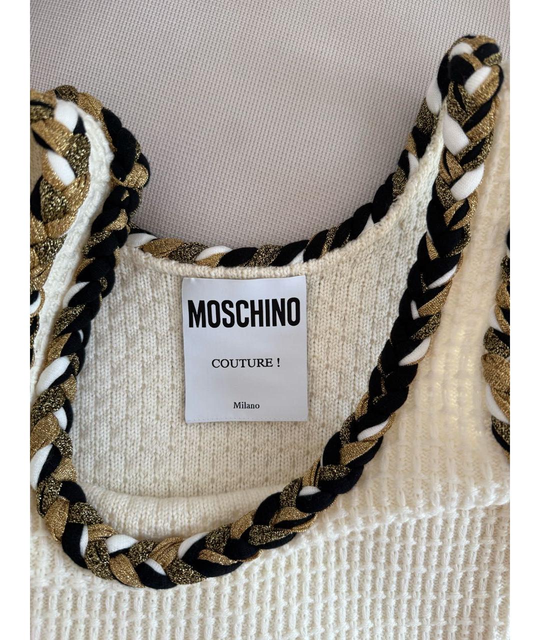 MOSCHINO Белое шерстяное платье, фото 3