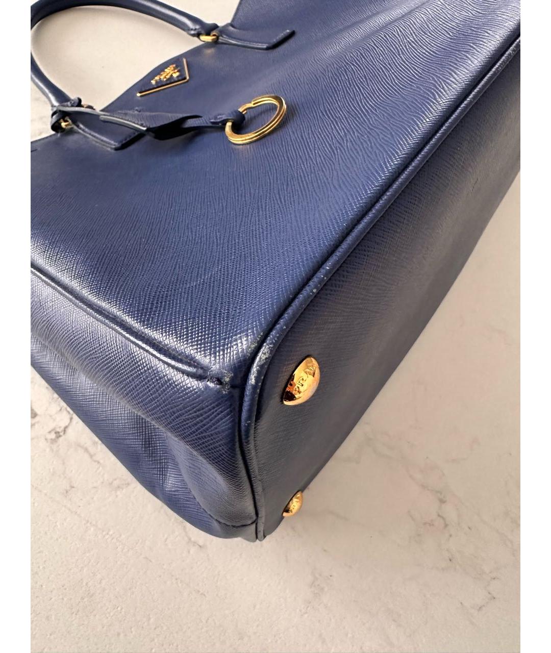 PRADA Синяя кожаная сумка тоут, фото 3