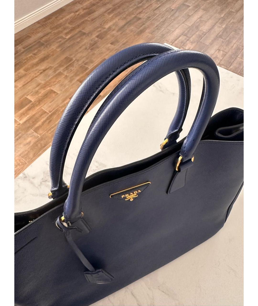PRADA Синяя кожаная сумка тоут, фото 2