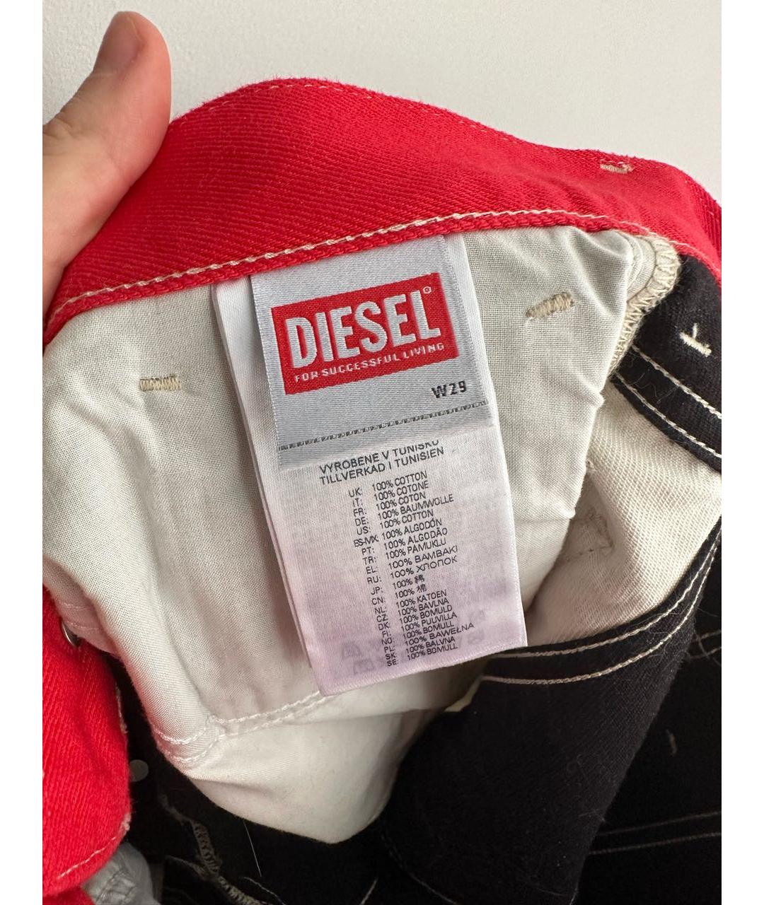 DIESEL Черные хлопковые джинсы слим, фото 3