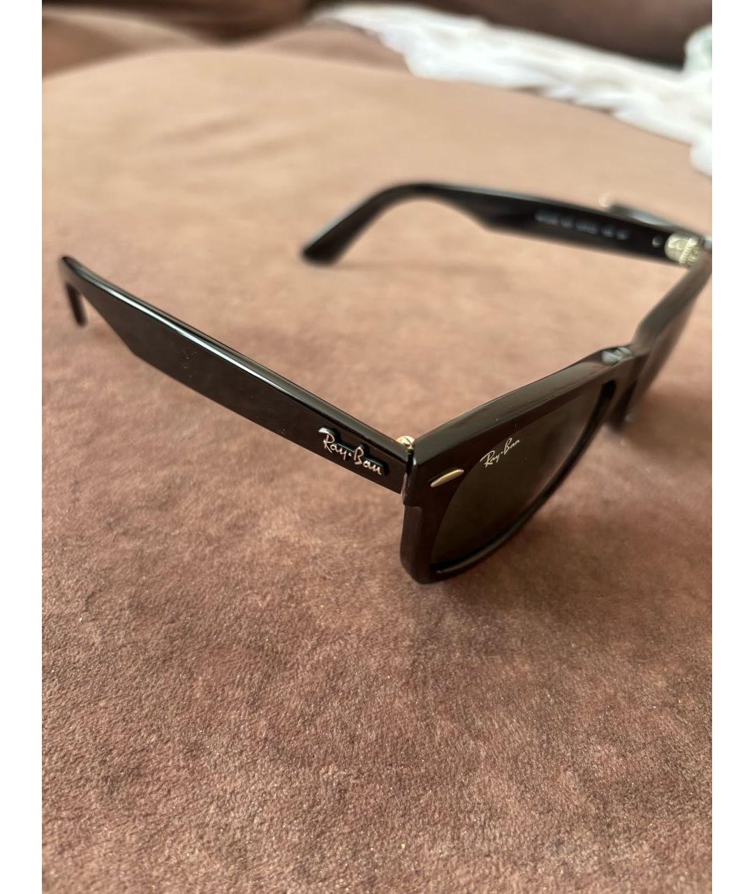 RAY BAN Черные пластиковые солнцезащитные очки, фото 3