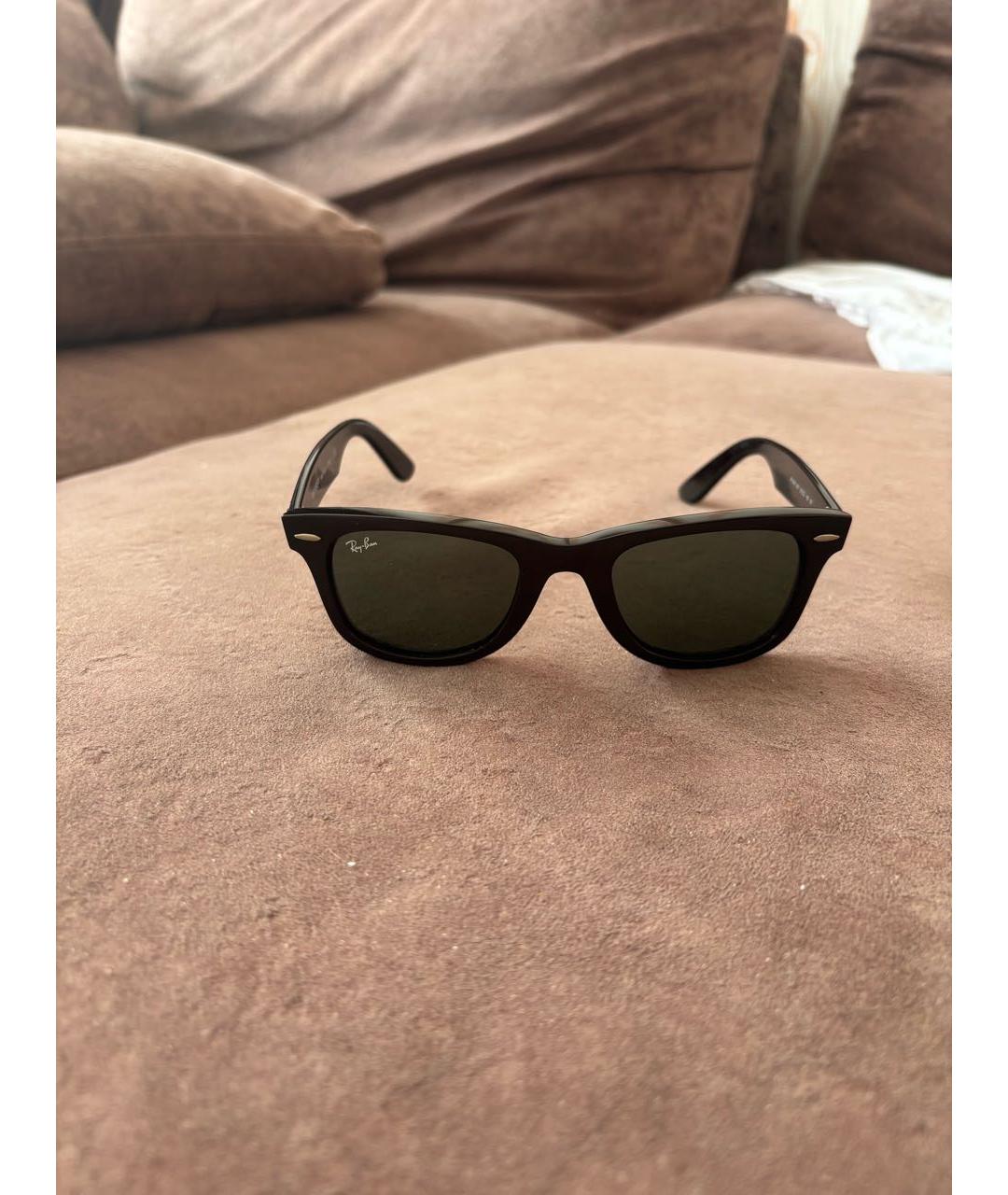 RAY BAN Черные пластиковые солнцезащитные очки, фото 5