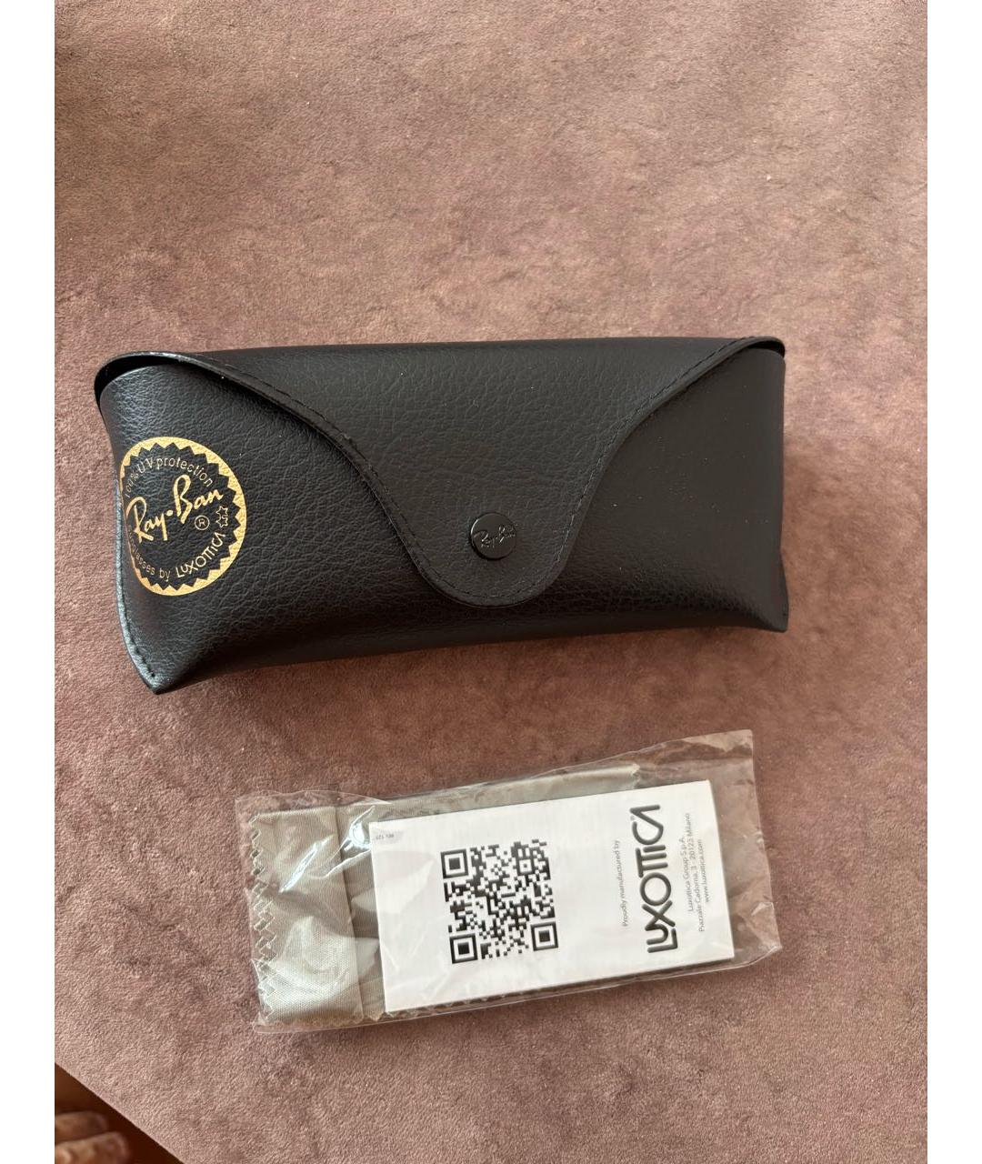 RAY BAN Черные пластиковые солнцезащитные очки, фото 4
