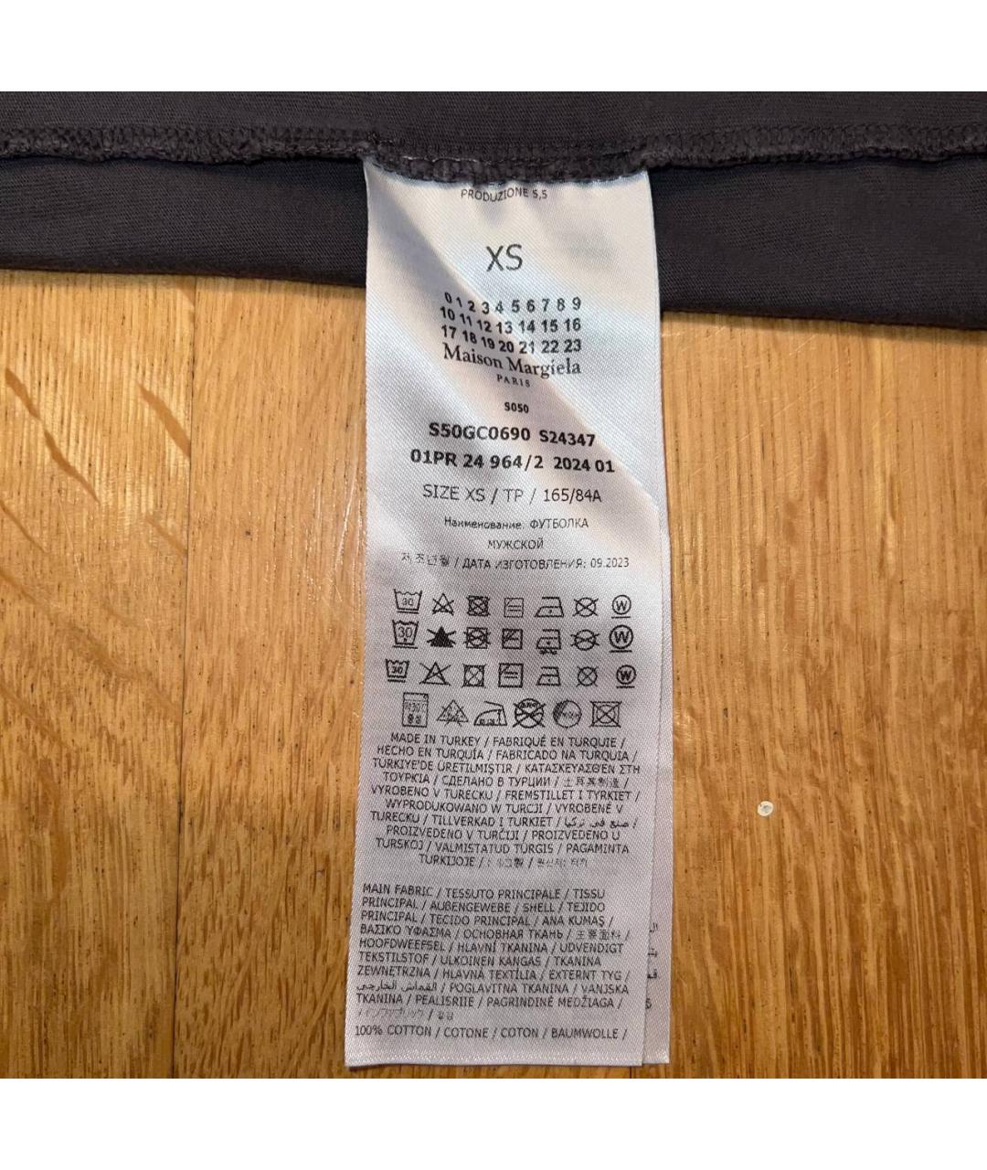MM6 MAISON MARGIELA Антрацитовая хлопковая футболка, фото 5
