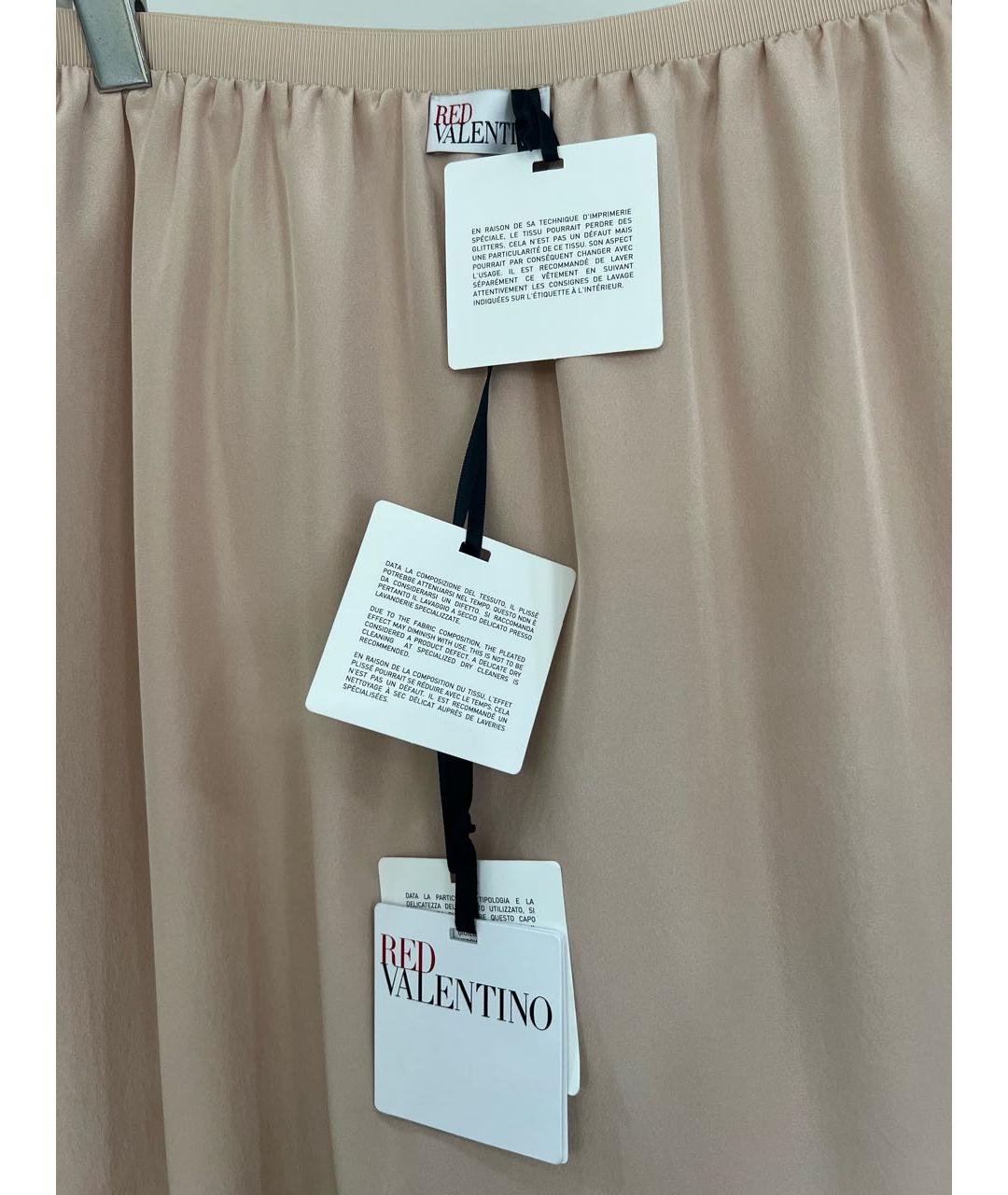 RED VALENTINO Бежевая полиамидовая юбка миди, фото 3