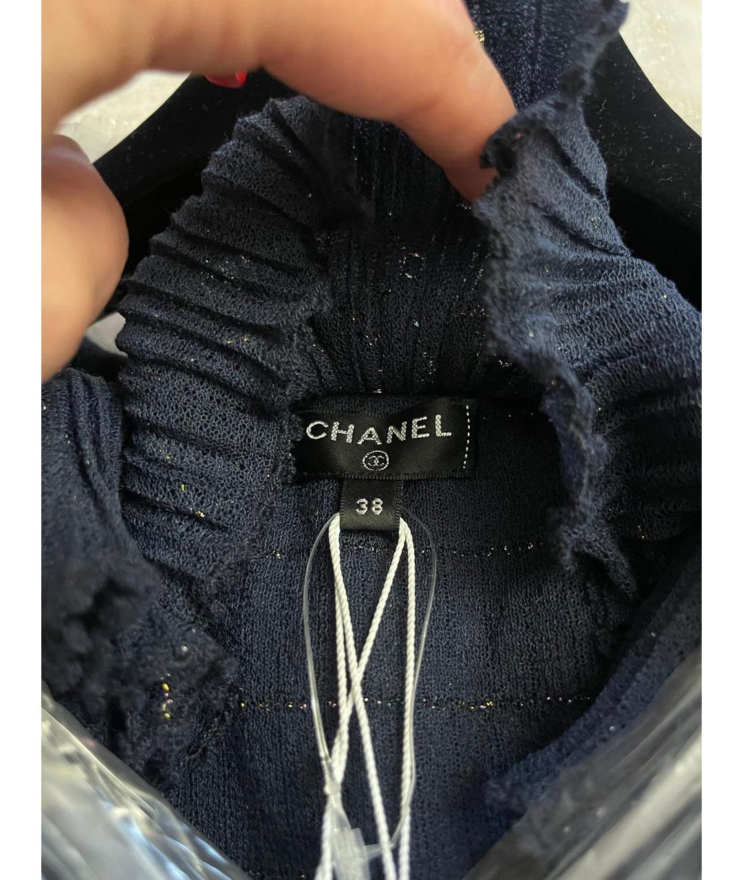 CHANEL Синее полиэстеровое вечернее платье, фото 3