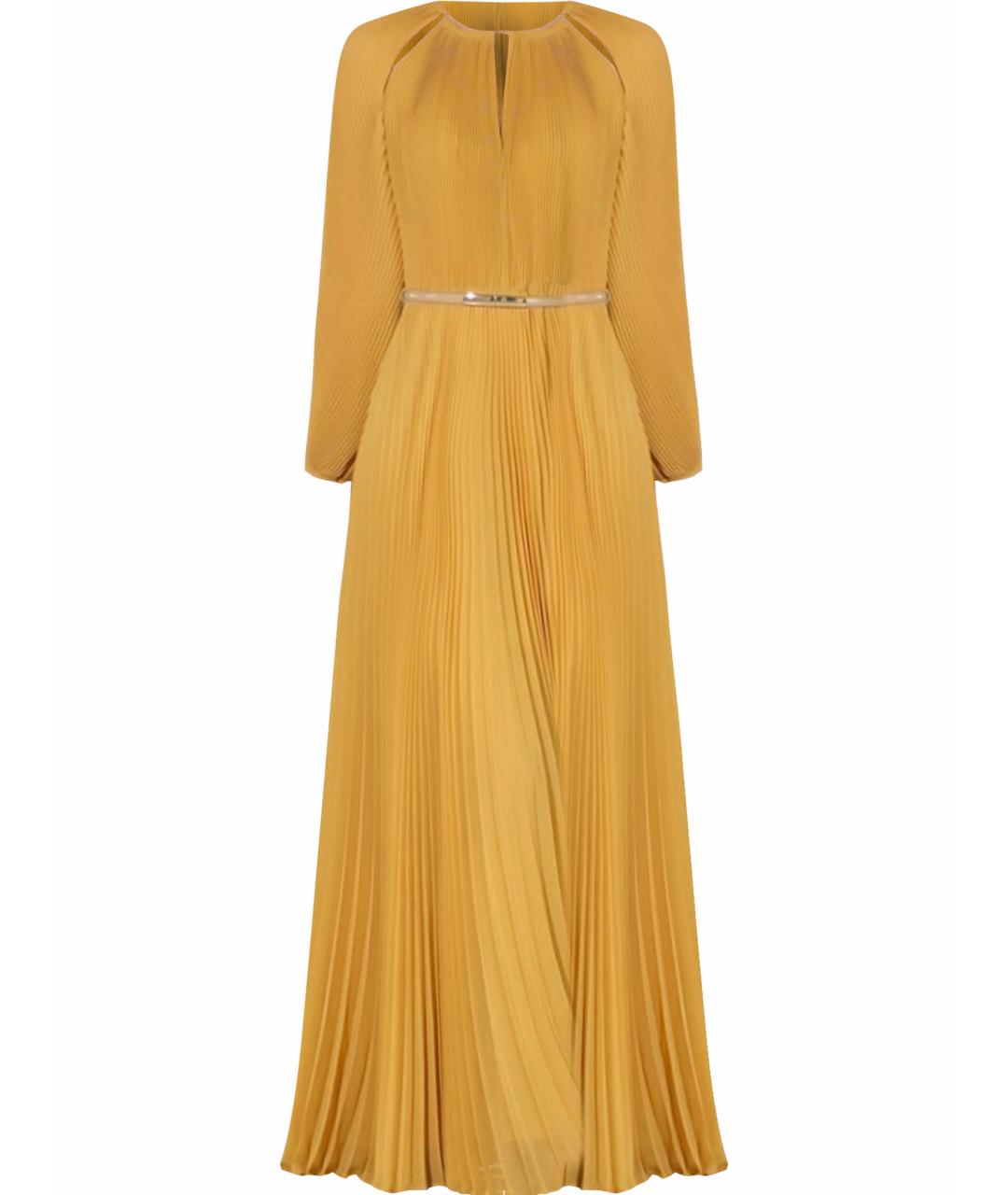 MAX MARA STUDIO Горчичное полиэстеровое вечернее платье, фото 1