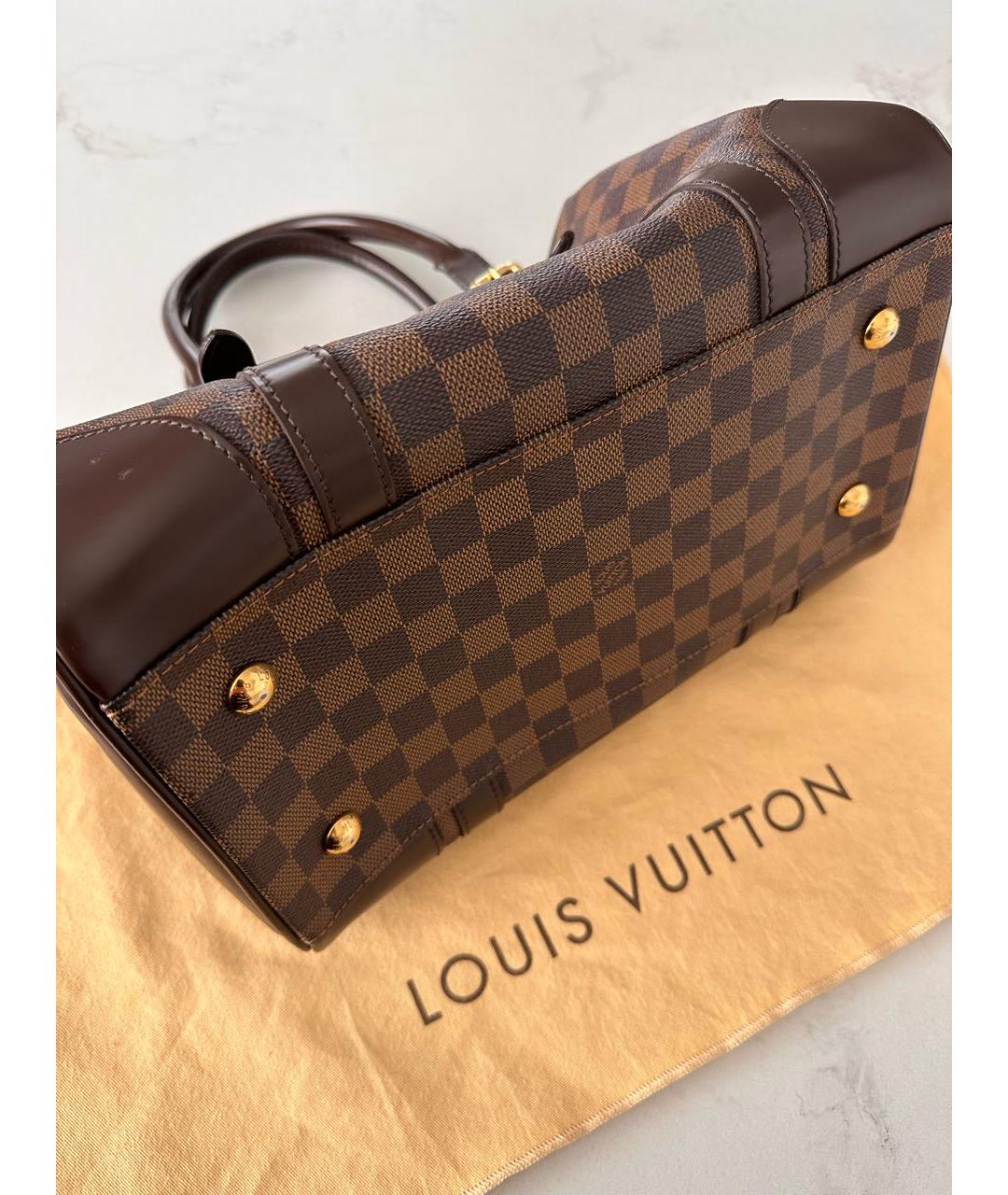 LOUIS VUITTON Коричневая кожаная сумка тоут, фото 8