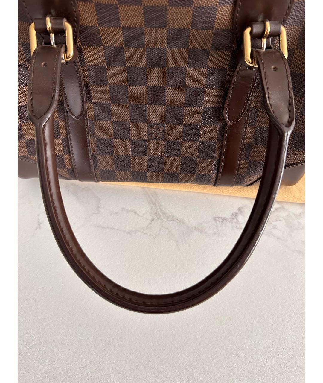 LOUIS VUITTON Коричневая кожаная сумка тоут, фото 3