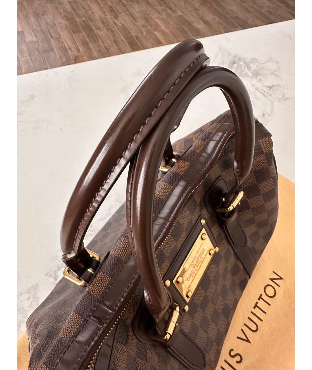 LOUIS VUITTON Коричневая кожаная сумка тоут, фото 5