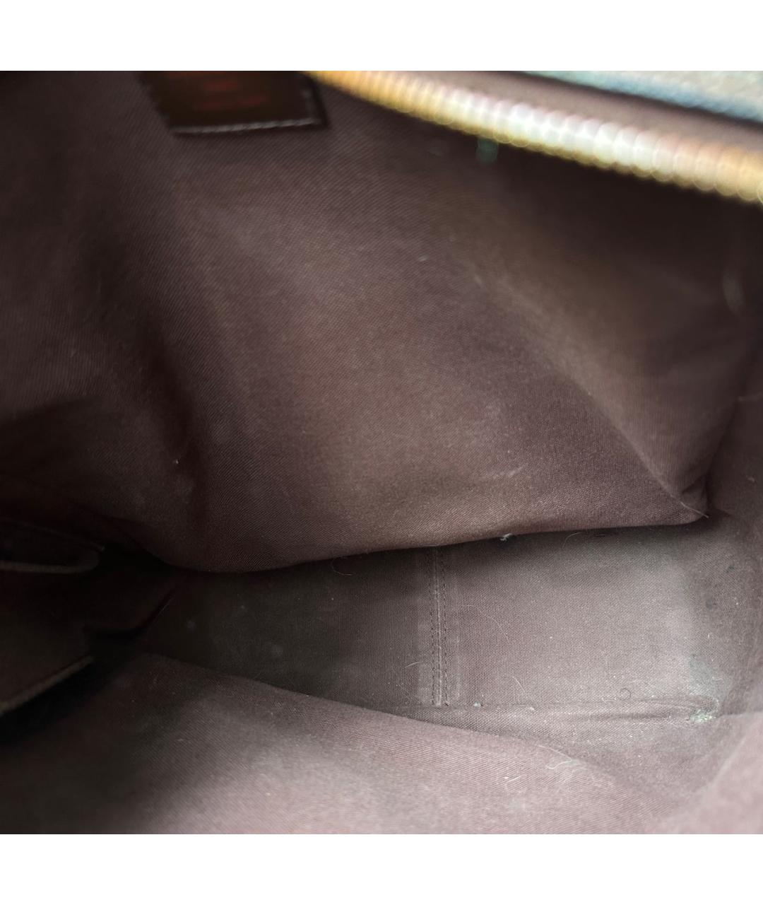 LOUIS VUITTON Коричневая кожаная сумка на плечо, фото 8