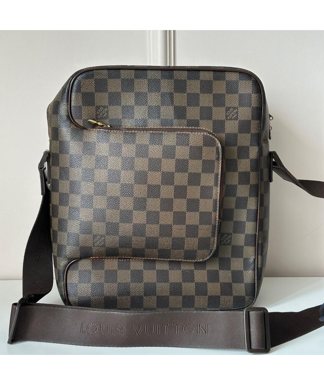 LOUIS VUITTON Коричневая кожаная сумка на плечо, фото 9