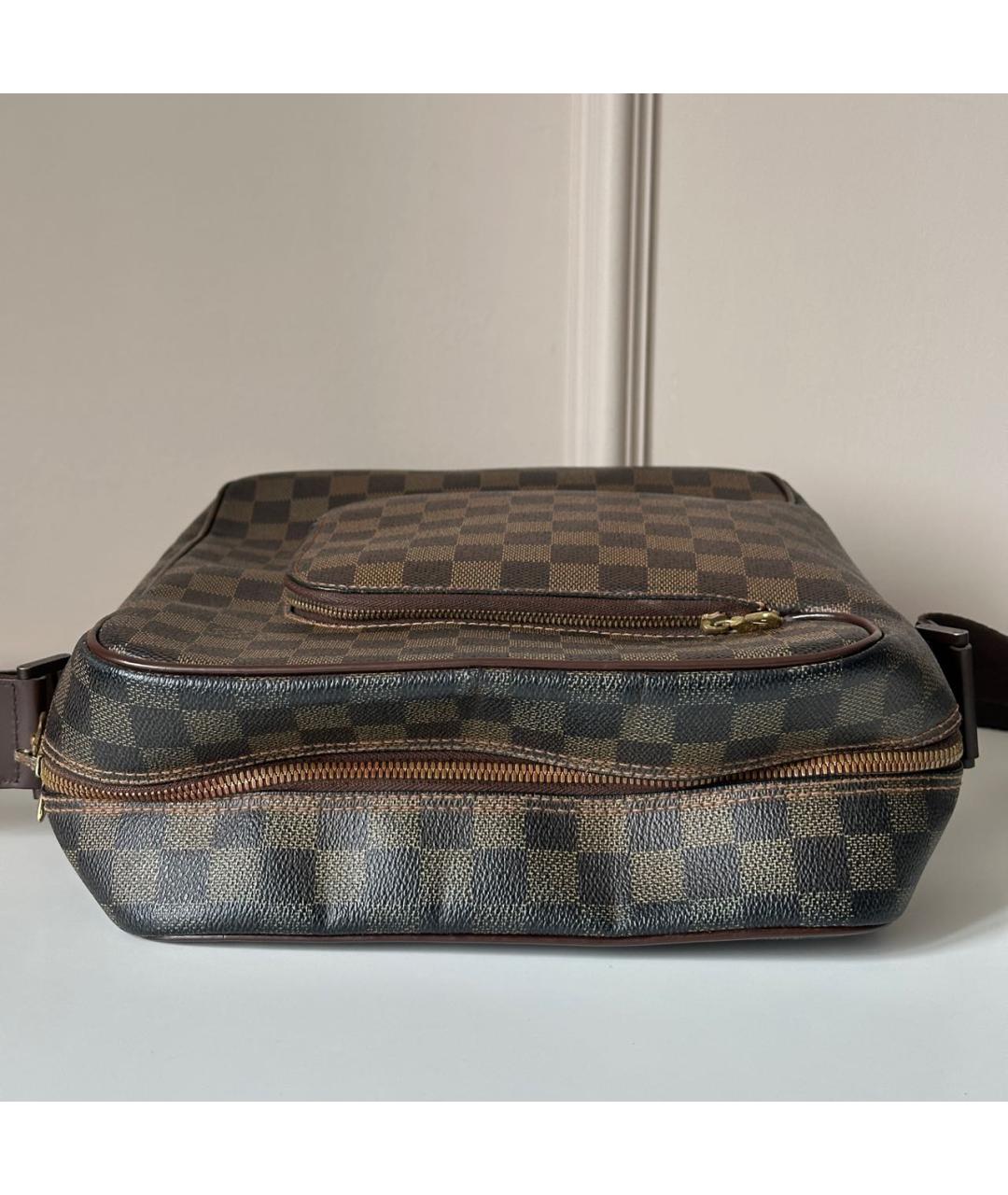 LOUIS VUITTON Коричневая кожаная сумка на плечо, фото 6