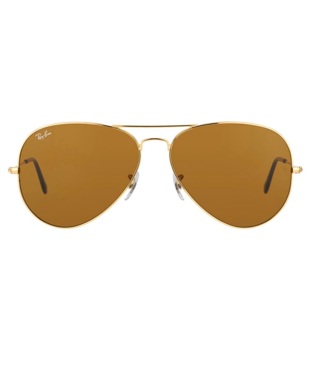 RAY BAN Коричневые металлические солнцезащитные очки, фото 8