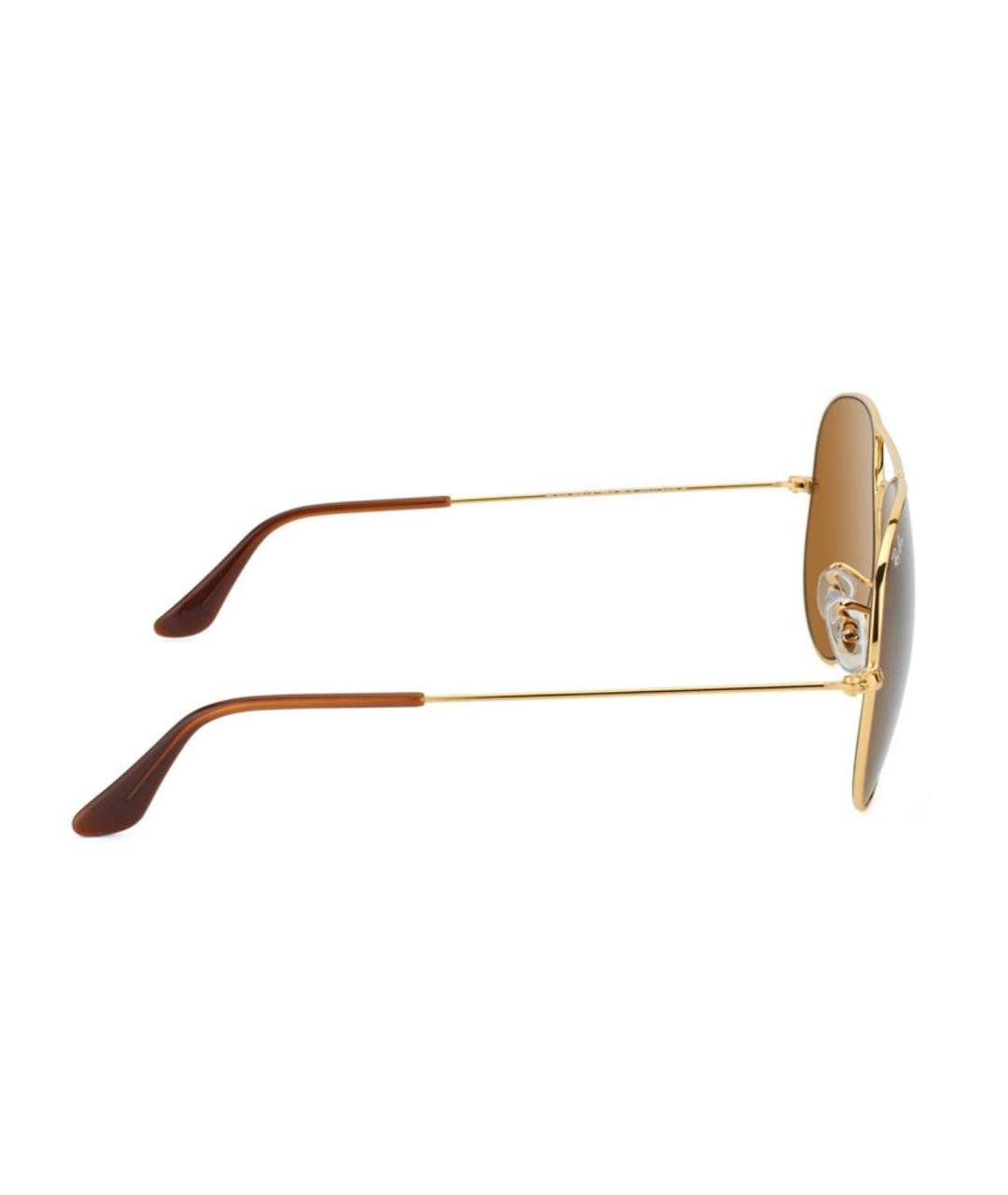RAY BAN Коричневые металлические солнцезащитные очки, фото 5