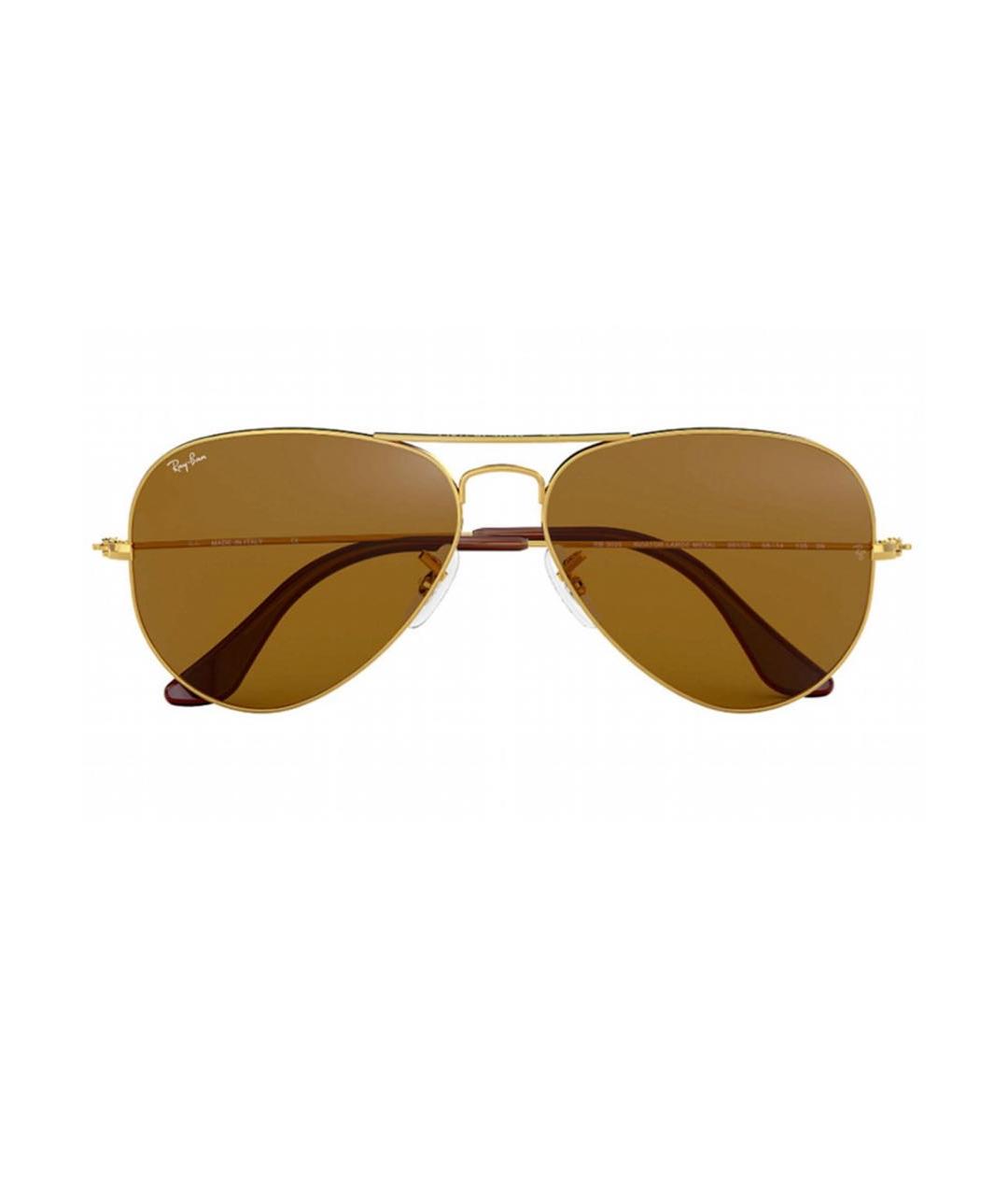 RAY BAN Коричневые металлические солнцезащитные очки, фото 6